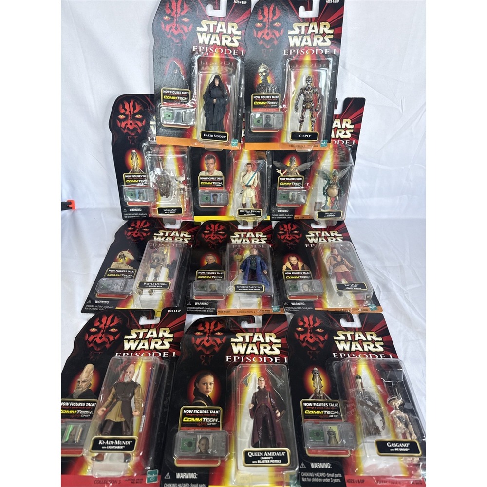 Vintage Hasbro Star Wars Episode I CommTech Figures Lot Of 11 1999 Darth Maul